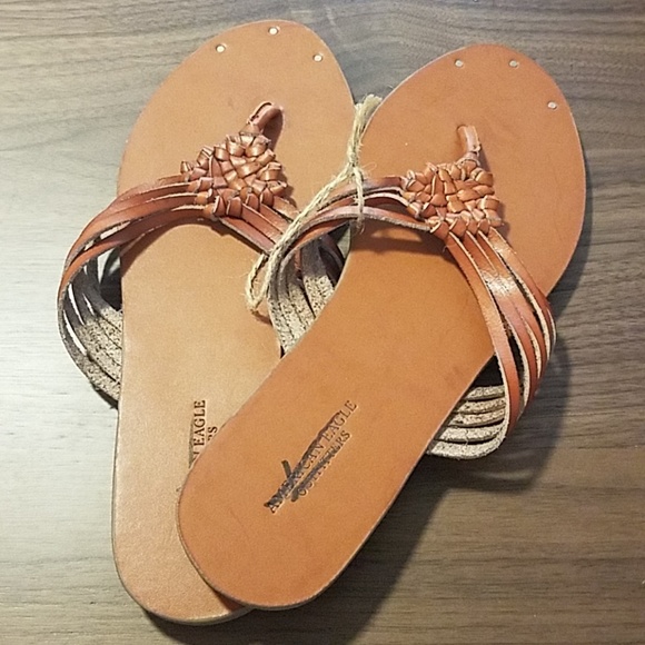 Sandales American Eagle Outfitters En Cuir Marron - Taille 6 US - Neuves Sans Boîte